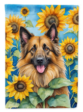 Load image into Gallery viewer, Belgian Tervuren in Sunflowers House Flag