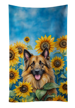Load image into Gallery viewer, Belgian Tervuren in Sunflowers Kitchen Towel