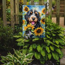 Load image into Gallery viewer, Bernedoodle in Sunflowers Garden Flag – Bright Dog-Themed Yard Decor
