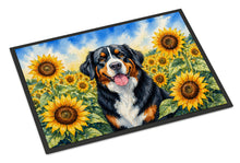 Load image into Gallery viewer, Bernese Mountain Dog in Sunflowers Doormat Front Door Mat Indoor Outdoor Rugs for Entryway, Non Slip Washable Low Pile, 24H X 36W