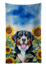 Load image into Gallery viewer, Bernese Mountain Dog in Sunflowers Kitchen Towel