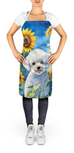 Load image into Gallery viewer, Bichon Frise in Sunflowers Apron – Artist-Designed Kitchen, BBQ &amp; Craft Apron