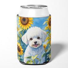 Load image into Gallery viewer, Bichon Frise in Sunflowers Can or Bottle Hugger
