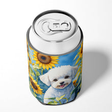 Load image into Gallery viewer, Bichon Frise in Sunflowers Can or Bottle Hugger