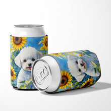 Load image into Gallery viewer, Bichon Frise in Sunflowers Can or Bottle Hugger