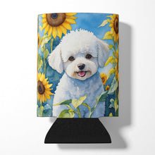 Load image into Gallery viewer, Bichon Frise in Sunflowers Can or Bottle Hugger