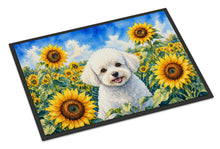Load image into Gallery viewer, Bichon Frise in Sunflowers Doormat Front Door Mat Indoor Outdoor Rugs for Entryway, Non Slip Washable Low Pile, 24H X 36W
