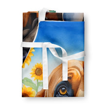 Load image into Gallery viewer, Bloodhound in Sunflowers Apron – Artist-Designed Kitchen, BBQ &amp; Craft Apron