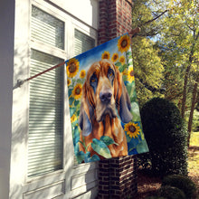 Load image into Gallery viewer, Bloodhound in Sunflowers House Flag
