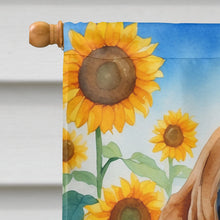 Load image into Gallery viewer, Bloodhound in Sunflowers House Flag
