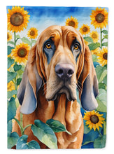Load image into Gallery viewer, Bloodhound in Sunflowers House Flag