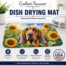 Load image into Gallery viewer, Bloodhound in Sunflowers Dish Drying Mat Absorbent Dish Drying Mat Pad for Kitchen Counter Dish Drainer Mat for Countertop, 14 x 21", Multicolor