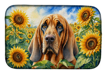 Load image into Gallery viewer, Bloodhound in Sunflowers Dish Drying Mat Absorbent Dish Drying Mat Pad for Kitchen Counter Dish Drainer Mat for Countertop, 14 x 21", Multicolor