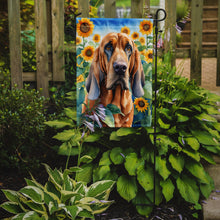 Load image into Gallery viewer, Bloodhound in Sunflowers Garden Flag – Bright Dog-Themed Yard Decor