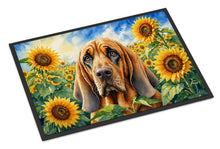 Load image into Gallery viewer, Bloodhound in Sunflowers Doormat Front Door Mat Indoor Outdoor Rugs for Entryway, Non Slip Washable Low Pile, 18H X 27W