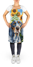 Load image into Gallery viewer, Bluetick Coonhound in Sunflowers Apron – Artist-Designed Kitchen, BBQ &amp; Craft Apron