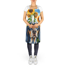 Load image into Gallery viewer, Bluetick Coonhound in Sunflowers Apron – Artist-Designed Kitchen, BBQ &amp; Craft Apron