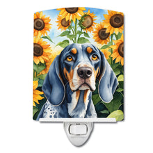 Load image into Gallery viewer, Bluetick Coonhound in Sunflowers Ceramic Night Light