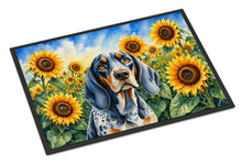Load image into Gallery viewer, Bluetick Coonhound in Sunflowers Doormat Front Door Mat Indoor Outdoor Rugs for Entryway, Non Slip Washable Low Pile, 18H X 27W