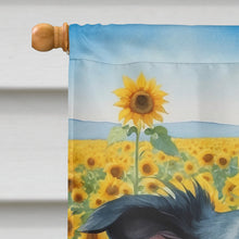 Load image into Gallery viewer, Border Collie in Sunflowers House Flag