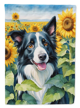 Load image into Gallery viewer, Border Collie in Sunflowers House Flag