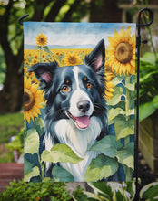 Load image into Gallery viewer, Border Collie in Sunflowers Garden Flag – Bright Dog-Themed Yard Decor