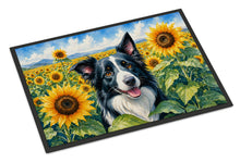 Load image into Gallery viewer, Border Collie in Sunflowers Doormat Front Door Mat Indoor Outdoor Rugs for Entryway, Non Slip Washable Low Pile, 18H X 27W