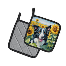 Load image into Gallery viewer, Border Collie in Sunflowers Pot Holders - Set of 2 Decorative Kitchen Helpers | Made in the USA