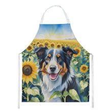 Load image into Gallery viewer, Border Collie in Sunflowers Apron – Artist-Designed Kitchen, BBQ &amp; Craft Apron