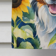 Load image into Gallery viewer, Border Collie in Sunflowers House Flag