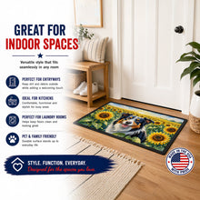 Load image into Gallery viewer, Border Collie in Sunflowers Doormat Front Door Mat Indoor Outdoor Rugs for Entryway, Non Slip Washable Low Pile, 24H X 36W