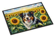 Load image into Gallery viewer, Border Collie in Sunflowers Doormat Front Door Mat Indoor Outdoor Rugs for Entryway, Non Slip Washable Low Pile, 24H X 36W