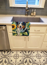 Load image into Gallery viewer, Border Collie in Sunflowers Kitchen Towel