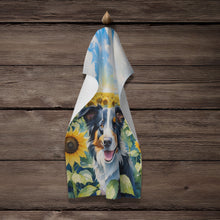 Load image into Gallery viewer, Border Collie in Sunflowers Kitchen Towel