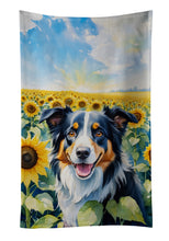 Load image into Gallery viewer, Border Collie in Sunflowers Kitchen Towel