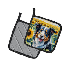 Load image into Gallery viewer, Border Collie in Sunflowers Pot Holders - Set of 2 Decorative Kitchen Helpers | Made in the USA