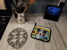 Load image into Gallery viewer, Border Collie in Sunflowers Pot Holders - Set of 2 Decorative Kitchen Helpers | Made in the USA