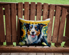 Load image into Gallery viewer, Border Collie in Sunflowers Throw Pillow - 14x14 Decorative Pillow – Art for Your Home &amp; Patio