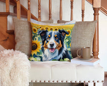 Load image into Gallery viewer, Border Collie in Sunflowers Throw Pillow - 14x14 Decorative Pillow – Art for Your Home &amp; Patio