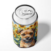 Load image into Gallery viewer, Border Terrier in Sunflowers Can or Bottle Hugger