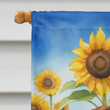 Load image into Gallery viewer, Border Terrier in Sunflowers House Flag