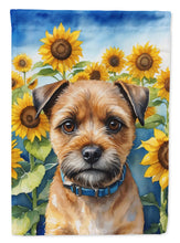 Load image into Gallery viewer, Border Terrier in Sunflowers House Flag