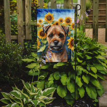 Load image into Gallery viewer, Border Terrier in Sunflowers Garden Flag – Bright Dog-Themed Yard Decor