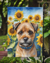 Load image into Gallery viewer, Border Terrier in Sunflowers Garden Flag – Bright Dog-Themed Yard Decor