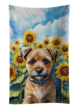 Load image into Gallery viewer, Border Terrier in Sunflowers Kitchen Towel