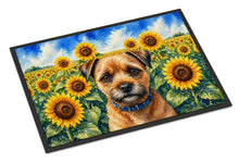 Load image into Gallery viewer, Border Terrier in Sunflowers Doormat Front Door Mat Indoor Outdoor Rugs for Entryway, Non Slip Washable Low Pile, 18H X 27W