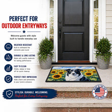 Load image into Gallery viewer, Borzoi in Sunflowers Doormat Front Door Mat Indoor Outdoor Rugs for Entryway, Non Slip Washable Low Pile, 24H X 36W