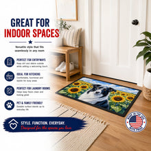 Load image into Gallery viewer, Borzoi in Sunflowers Doormat Front Door Mat Indoor Outdoor Rugs for Entryway, Non Slip Washable Low Pile, 24H X 36W