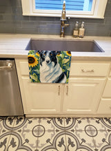 Load image into Gallery viewer, Borzoi in Sunflowers Kitchen Towel