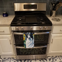 Load image into Gallery viewer, Borzoi in Sunflowers Kitchen Towel
